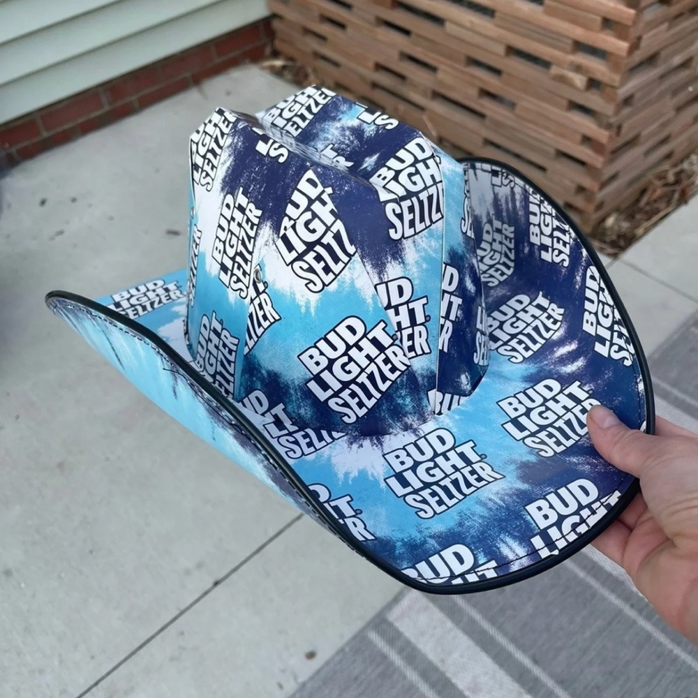 Bud Light Seltzer Blue Tie Dye Cowboy Hat‎